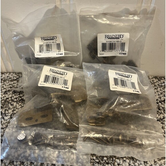 Set of 4 NEW BRAINERD Mfg. Co. H108C0V-AB-O #1740 2 Cabinet Hinges Each - Picture 1 of 6